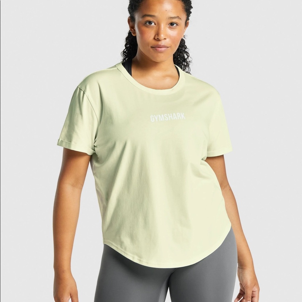 Gymshark Womens Apollo Graphic Boxy T-Shirt in Soft Lime Green